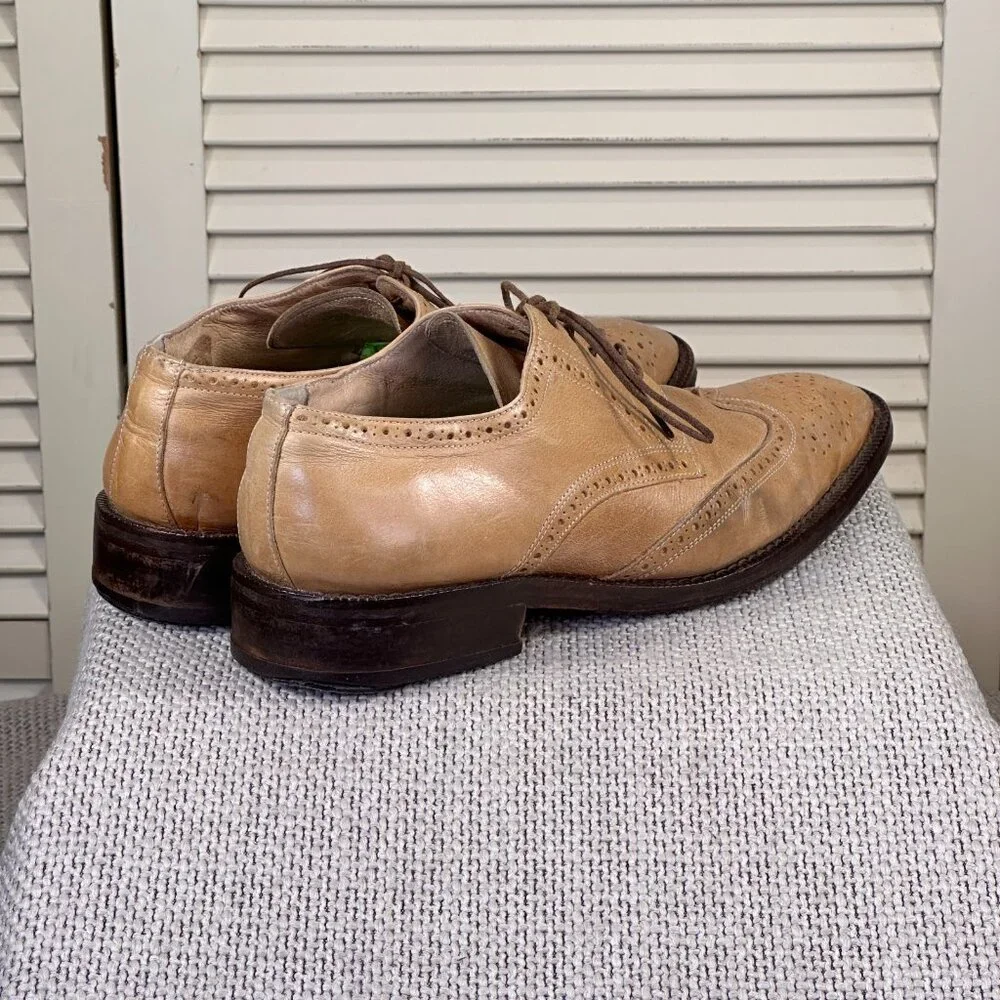 Bronx brand Italy Made Brogues Oxfords Round Point Toe Mens Dress Shoes Size 9.5